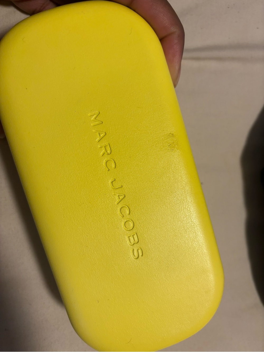 Marc Jacobs Bright Yellow Hard Sunglasses Case with Logo